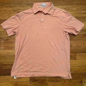 Peter Millar Crown Sport Red Striped Stretch Jersey Polo Shirt M Medium.